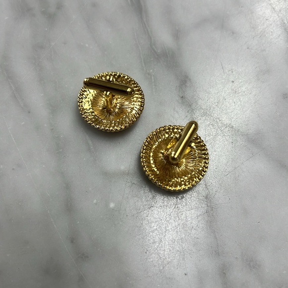 Vintage St. John Monogram Gold Tone Two Cuff Links - Picture 2 of 4